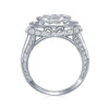 14k White Gold Princess Diamond Cluster Bridal Wedding Engagement Ring 3-1/2 Cttw