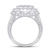 14k White Gold Princess Diamond Cluster Bridal Wedding Engagement Ring 3-1/2 Cttw