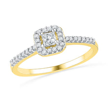  10k Yellow Gold Princess Diamond Solitaire Bridal Wedding Engagement Ring 1/4 Cttw