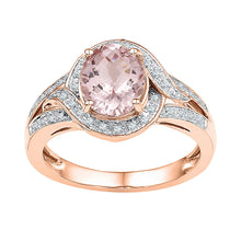  10k Rose Gold Womens Oval Natural Morganite Solitaire Diamond Ring 1-5/8 Cttw