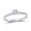 10k White Gold Round Diamond Solitaire Bridal Wedding Engagement Ring 1/10 Cttw