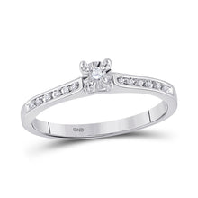  10k White Gold Round Diamond Solitaire Bridal Wedding Engagement Ring 1/10 Cttw