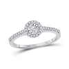 10k White Gold Womens Round Diamond Solitaire Promise Ring 1/4 Cttw