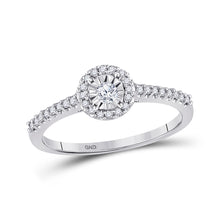  10k White Gold Womens Round Diamond Solitaire Promise Ring 1/4 Cttw