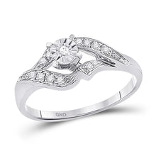  10k White Gold Round Diamond Solitaire Bridal Wedding Engagement Ring 1/6 Cttw
