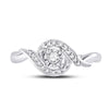 10k White Gold Womens Round Diamond Solitaire Twist Promise Ring 1/6 Cttw