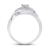 10k White Gold Womens Round Diamond Solitaire Twist Promise Ring 1/6 Cttw