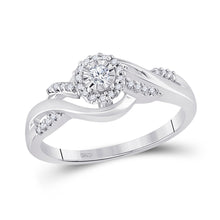  10k White Gold Womens Round Diamond Solitaire Promise Ring 1/6 Cttw