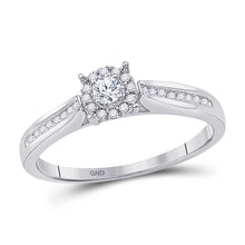  10k White Gold Round Diamond Solitaire Bridal Wedding Engagement Ring 1/6 Cttw