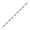 Sterling Silver Womens Round Synthetic Blue Sapphire Tennis Bracelet 3 Cttw