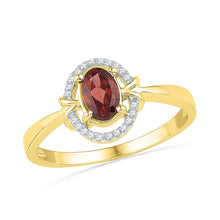  10k Yellow Gold Womens Oval Synthetic Garnet Solitaire Ring 5/8 Cttw
