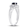 Sterling Silver Womens Round Synthetic Blue Sapphire Solitaire Diamond Ring 5/8 Cttw