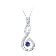  Sterling Silver Womens Round Synthetic Blue Sapphire Fashion Pendant 1/4 Cttw