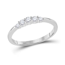  10k White Gold Round Diamond 5-stone Bridal Wedding Engagement Ring 1/4 Cttw