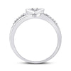 10k White Gold Womens Round Diamond Heart Promise Ring .03 Cttw