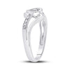 10k White Gold Womens Round Diamond Heart Promise Ring .03 Cttw
