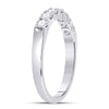 14k White Gold Womens Round Diamond Single Row Machine-set Wedding Band 1/2 Cttw