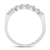 14k White Gold Womens Round Diamond Single Row Machine-set Wedding Band 1/2 Cttw