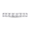 14k White Gold Womens Round Diamond Single Row Comfort Wedding Band 3/4 Cttw