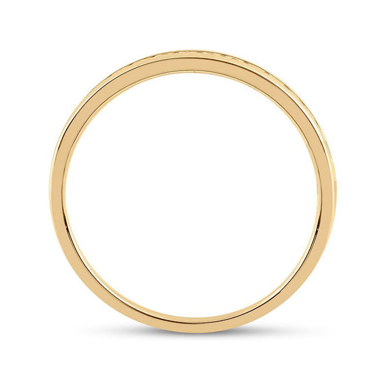 14k Yellow Gold Womens Round Diamond Wedding Band 1/6 Cttw
