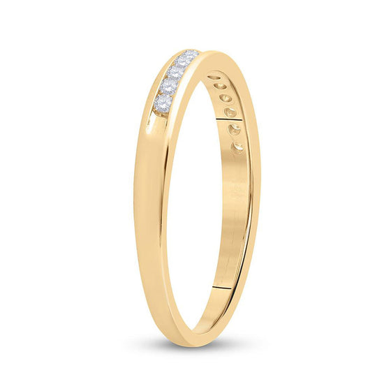 14k Yellow Gold Womens Round Diamond Wedding Band 1/6 Cttw