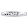 14k White Gold Womens Round Diamond Single Row Channel-set Wedding Band 1/3 Cttw