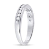 14k White Gold Womens Round Diamond Single Row Channel-set Wedding Band 1/3 Cttw