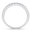 14k White Gold Womens Round Diamond Single Row Channel-set Wedding Band 1/3 Cttw