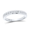 14k White Gold Womens Round Diamond Single Row Channel-set Wedding Band 1/3 Cttw