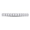 14k White Gold Womens Round Diamond Single Row Machine-set Wedding Band 1/4 Cttw