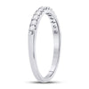 14k White Gold Womens Round Diamond Single Row Machine-set Wedding Band 1/4 Cttw