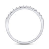 14k White Gold Womens Round Diamond Single Row Machine-set Wedding Band 1/4 Cttw