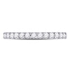 14k White Gold Womens Round Diamond Single Row Machine-set Wedding Band 1/3 Cttw