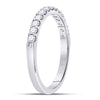 14k White Gold Womens Round Diamond Single Row Machine-set Wedding Band 1/3 Cttw