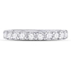 14k White Gold Womens Round Diamond Single Row Machine-set Wedding Band 1 Cttw