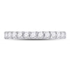14k White Gold Womens Round Diamond Single Row Machine-set Wedding Band 1/2 Cttw