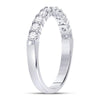 14k White Gold Womens Round Diamond Single Row Machine-set Wedding Band 1/2 Cttw