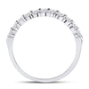 14k White Gold Womens Round Diamond Single Row Machine-set Wedding Band 1/2 Cttw