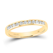  14k Yellow Gold Womens Round Diamond Wedding Band 1/4 Cttw
