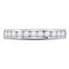 14k White Gold Womens Round Diamond Single Row Channel-set Wedding Band 1/2 Cttw