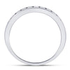 14k White Gold Womens Round Diamond Single Row Channel-set Wedding Band 1/2 Cttw