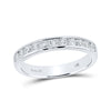 14k White Gold Womens Round Diamond Single Row Channel-set Wedding Band 1/2 Cttw