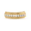 14k Yellow Gold Mens Round Diamond Wedding Single Row Band Ring 1/2 Cttw