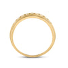 14k Yellow Gold Mens Round Diamond Wedding Single Row Band Ring 1/2 Cttw