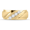 14k Yellow Gold Mens Round Diamond Wedding Band Ring 1/2 Cttw