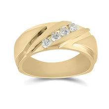  14k Yellow Gold Mens Round Diamond Wedding Band Ring 1/2 Cttw