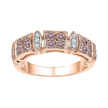  10k Rose Gold Womens Round Morganite Diamond Band Ring 5/8 Cttw