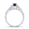 10k White Gold Womens Oval Synthetic Blue Sapphire Solitaire Ring 3/4 Cttw