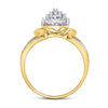 10k Yellow Gold Womens Round Diamond Cluster Ring 1/6 Cttw