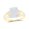 10k Yellow Gold Womens Round Diamond Cluster Ring 1/6 Cttw
